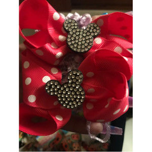 Mickey Mouse hot pink pigtail bow set